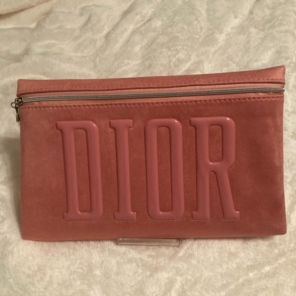 Christian Dior Novelty BIG Pink Pouch Star Charm Suede